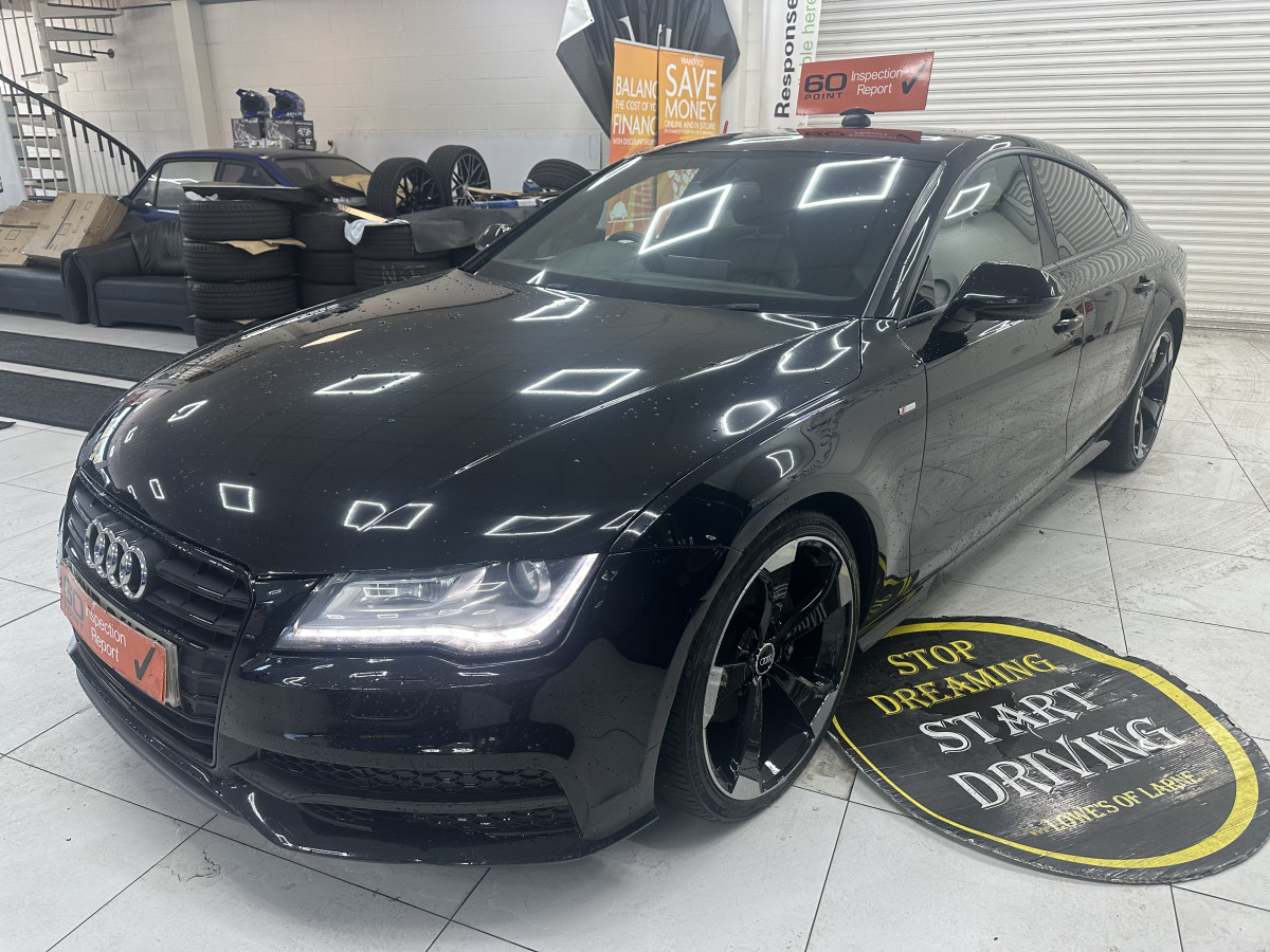 2013 AUDI A7 3.0 TDi QUATTRO 204 BHP BLACK EDITION AUTOMATIC with BLACK LEATHER & SAT NAV