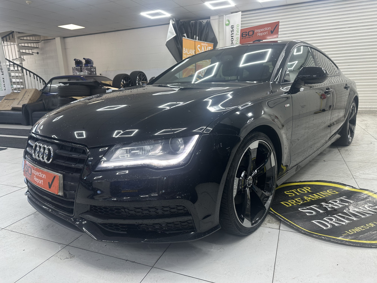 2013 AUDI A7 3.0 TDi QUATTRO 204 BHP BLACK EDITION AUTOMATIC with BLACK LEATHER & SAT NAV