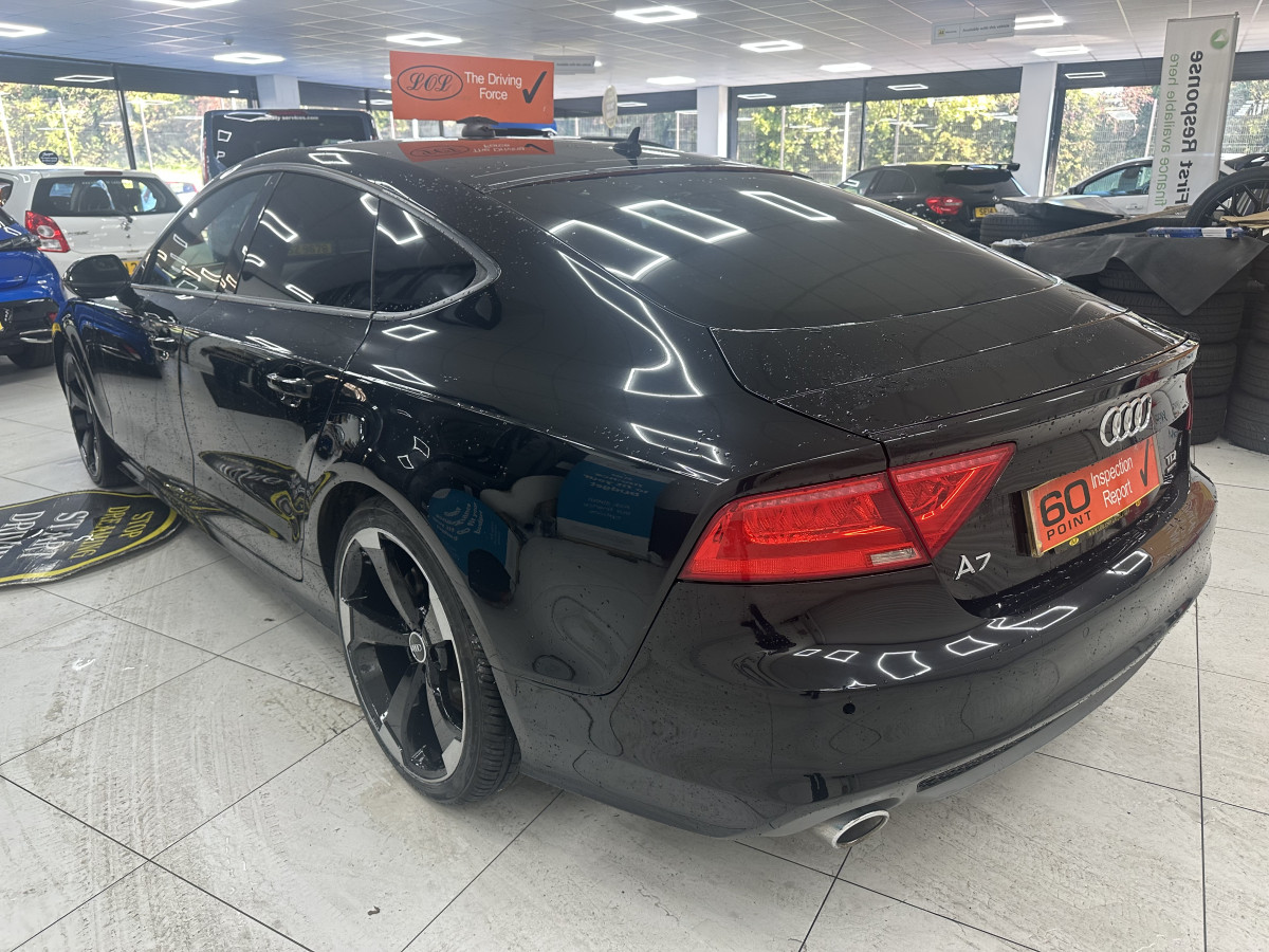 2013 AUDI A7 3.0 TDi QUATTRO 204 BHP BLACK EDITION AUTOMATIC with BLACK LEATHER & SAT NAV