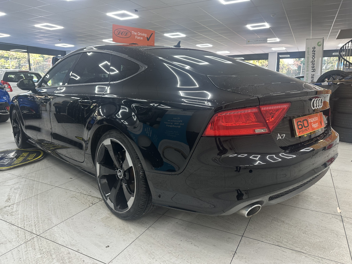 2013 AUDI A7 3.0 TDi QUATTRO 204 BHP BLACK EDITION AUTOMATIC with BLACK LEATHER & SAT NAV