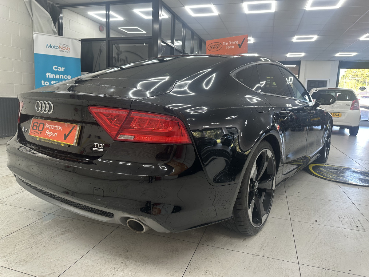 2013 AUDI A7 3.0 TDi QUATTRO 204 BHP BLACK EDITION AUTOMATIC with BLACK LEATHER & SAT NAV