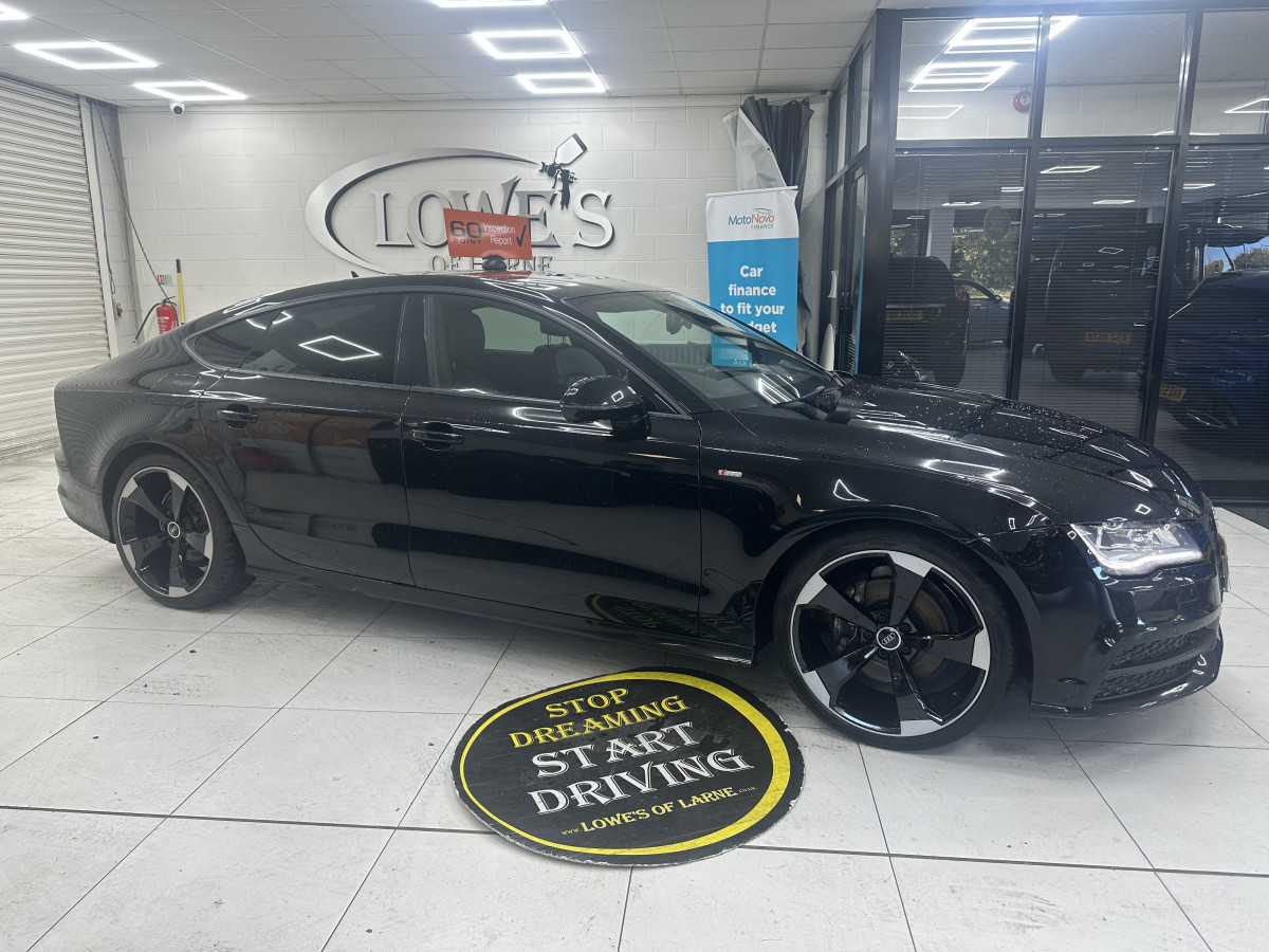 2013 AUDI A7 3.0 TDi QUATTRO 204 BHP BLACK EDITION AUTOMATIC with BLACK LEATHER & SAT NAV