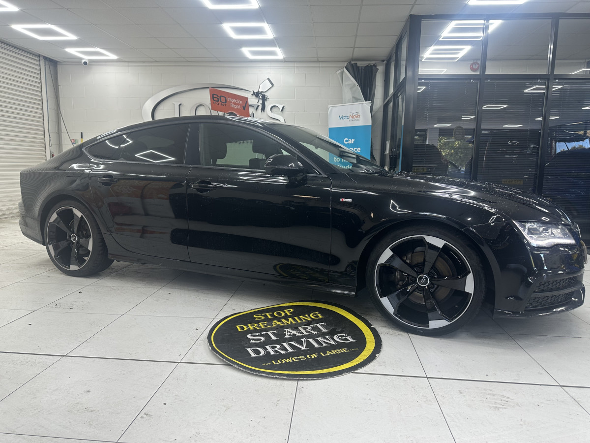 2013 AUDI A7 3.0 TDi QUATTRO 204 BHP BLACK EDITION AUTOMATIC with BLACK LEATHER & SAT NAV