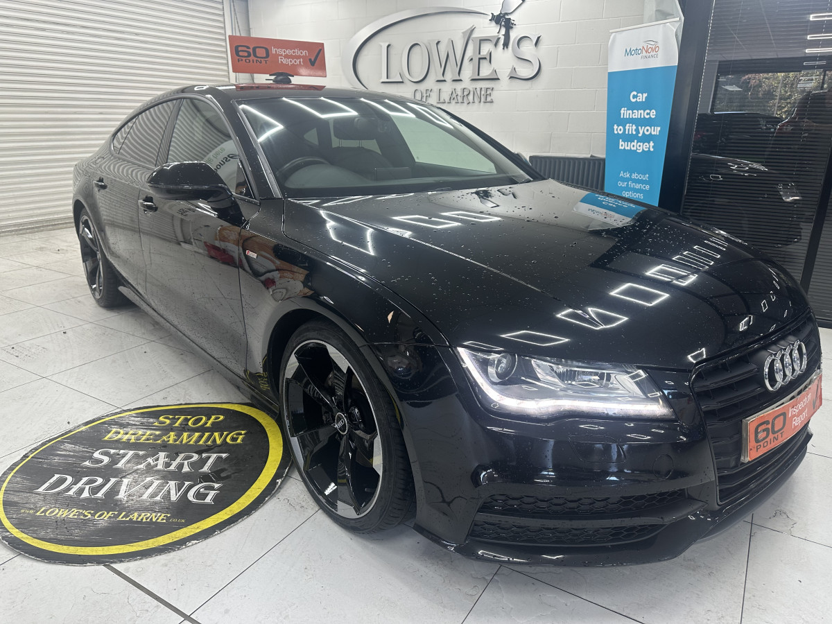 2013 AUDI A7 3.0 TDi QUATTRO 204 BHP BLACK EDITION AUTOMATIC with BLACK LEATHER & SAT NAV